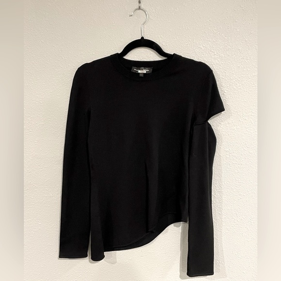 NEW Proenza Schouler, black sweater, size M, open shoulder, asymmetrical. - Picture 1 of 6